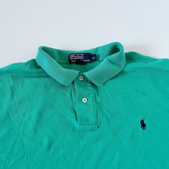 Vintage Polo Ralph Lauren Men's Teal Green XL Preppy Beach Golf Cotton Shirt - Picture 5 of 16